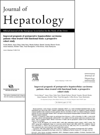 「ジャーナル・オブ・ヘパトロジー（Journal of Hepatology）」誌（上）とそこに掲載されたAHCCに関する論文（下）