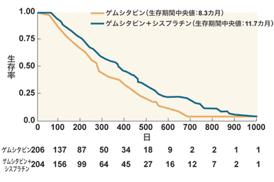 図6 進行胆管がんに対するゲムシタビン+シスプラチンの効果
