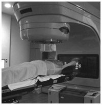 広島大学病院にて放射線治療中の光景