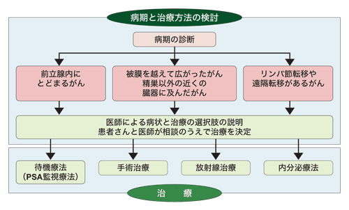 図:前立腺がんの病期と治療