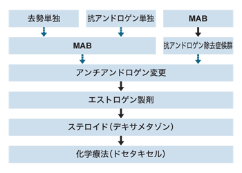 図：再燃前立腺がんへの対応（千葉大学での基本方針）