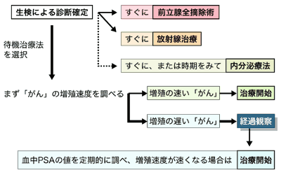 図：早期前立腺がんの治療法