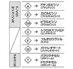 図5 乳がん治療に用いられる主な抗がん剤