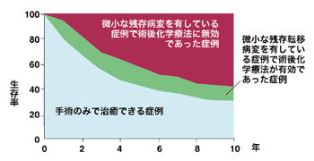 図：術後化学療法で恩恵を受ける可能性