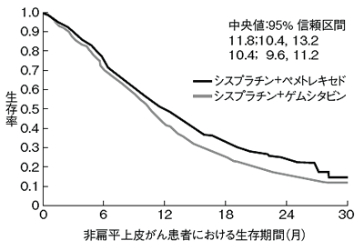 非扁平上皮がんに対するペメトレキセドの効果