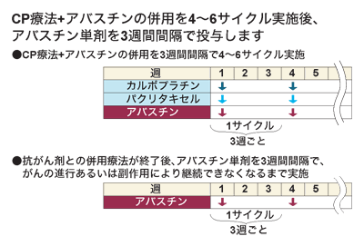 図5 カルボプラチン+パクリタキセル(CP)療法とアバスチンの併用例