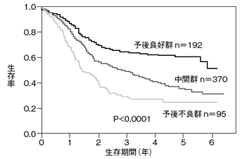 図4 リスク別の生存率（JALSGの調査）