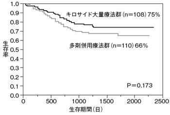 図6 予後良好群の薬物療法別の全生存率