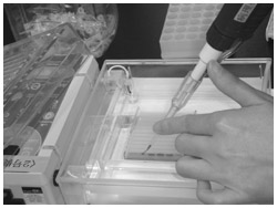 写真：PCR検査中の検査技師さん