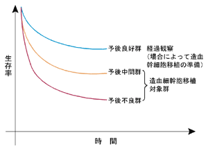 図：急性骨髄性白血病の分類と治療成績