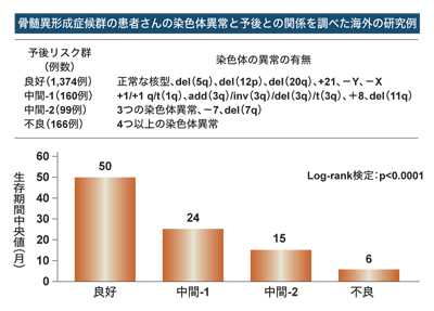 図：染色体異常が生存期間に及ぼす影響