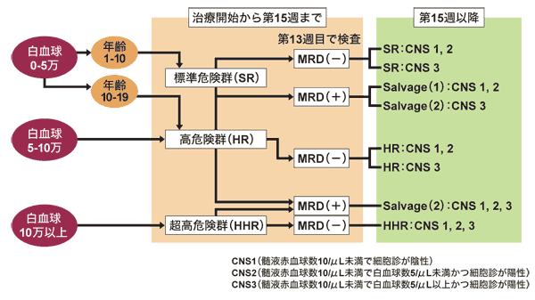図：治療選択のための微小腫瘍残存（MRD）に基づいた2段階層別化