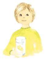 イラスト:飲みものにレモン汁をプラス