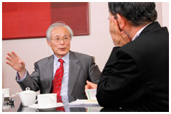 写真:米長さんと鎌田さん