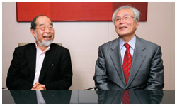 写真:米長さんと鎌田さん