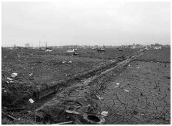 写真：壊滅した名取市の閖上地区