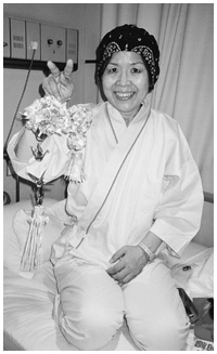 帽子は化学療法に備えて作ったお手製