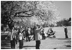写真:「金つなぎの会」の花見