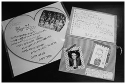 写真:サルサイベントに参加した人たちから渡部さんに贈られた色紙や手紙