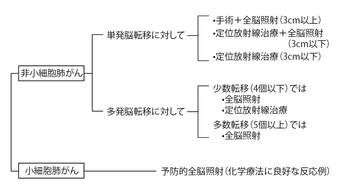 ■図5 肺がん脳転移に対する放射線治療方針 ■図5 肺がん脳転移に対する放射線治療方針