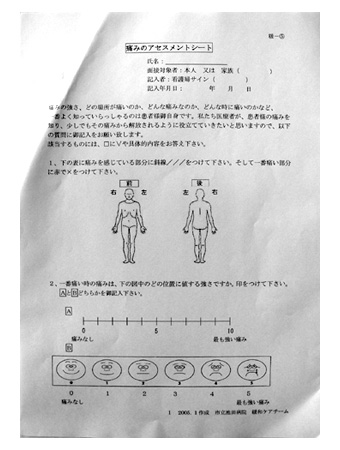 痛みのアセスメントシート