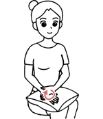 イラスト：(7)-3 むくみのある右腕のマッサージ